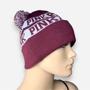 🌸New🌸 Pink Victoria’s Secret Beanies Hats OZ NWT
